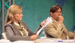 Meike Feßmann, Alain Claude Sulzer (Bild: ORF/Johannes Puch)